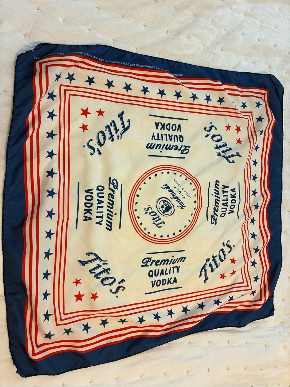 Tito's Handmade Vodka America's Original Craft Bandana Blue & Red